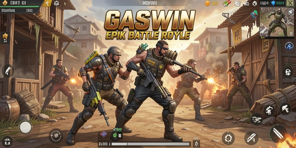 Gameplay Battle Royale yang intens dan penuh aksi.