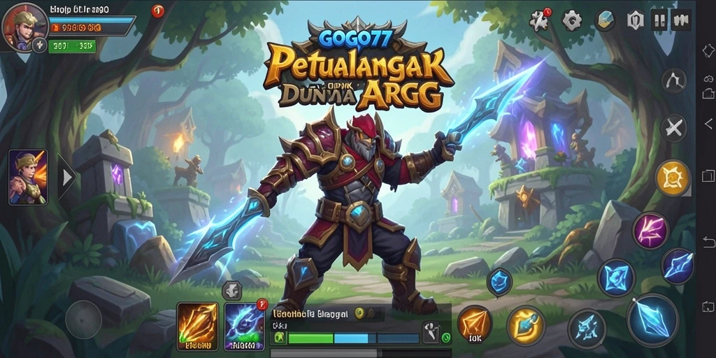Screenshot GOGO77 menampilkan pertarungan epik karakter dalam dunia ARPG.