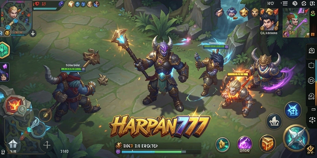 Tampilan gameplay yang mendebarkan di dunia RPG HARAPAN777.