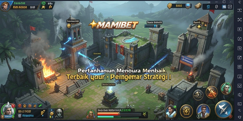 Tampilan mendebarkan dari gameplay MAMIBET Tower Defense.