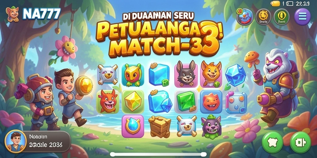 Gameplay NA777 yang menarik dengan permata berwarna-warni.