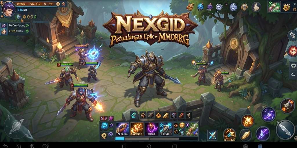 Gameplay NEXGID yang mengasyikkan dengan pertempuran epik.