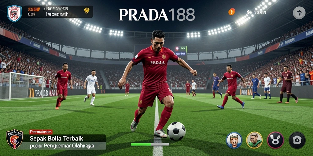 Screenshot PRADA188 menampilkan aksi seru di lapangan sepak bola.