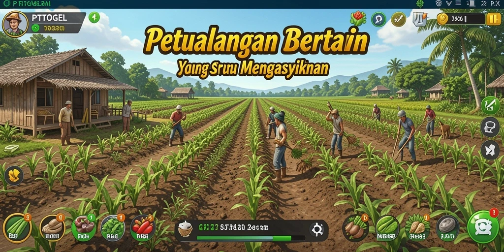 Tampilan menarik dari gameplay bertani di PTTOGEL.