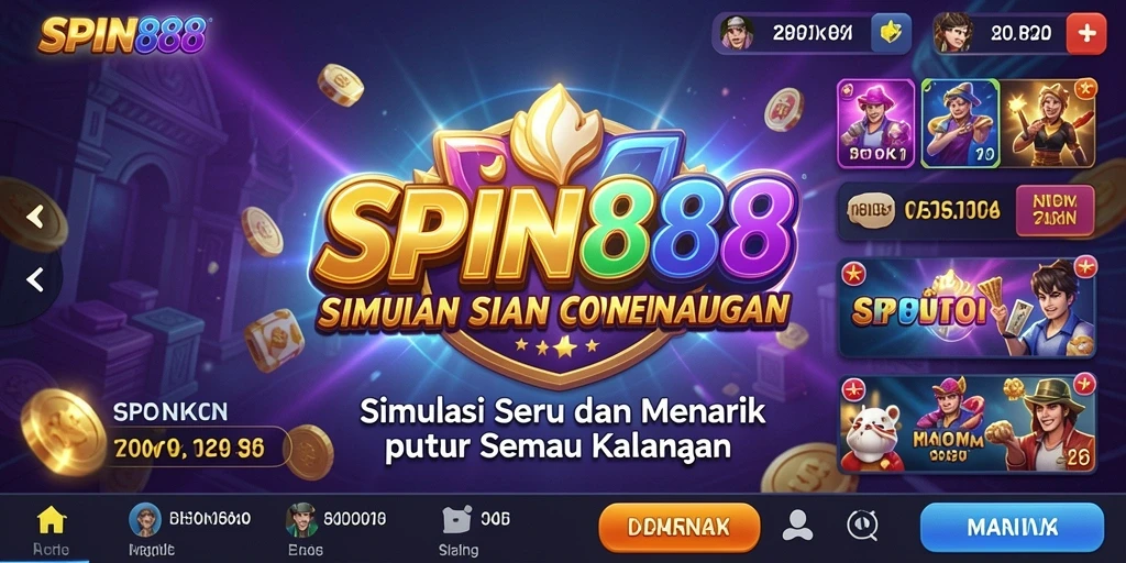 Screenshot utama SPIN88 menunjukkan gameplay simulasi yang menarik dan interaktif.