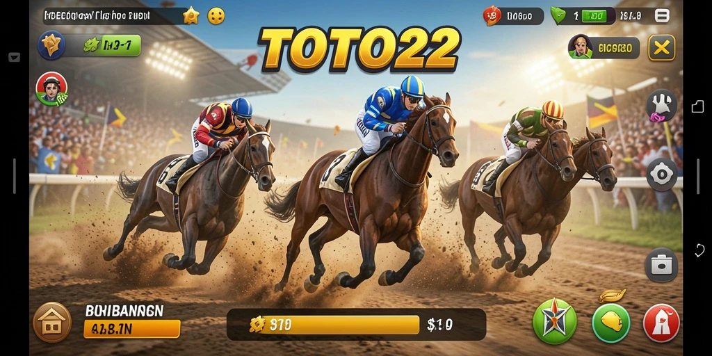 Tampilan gameplay balapan yang mendebarkan di TOTO22.