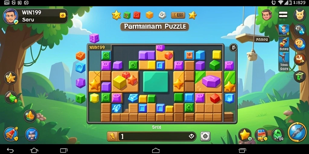 Screenshot gameplay WIN199 dengan berbagai puzzle menarik.