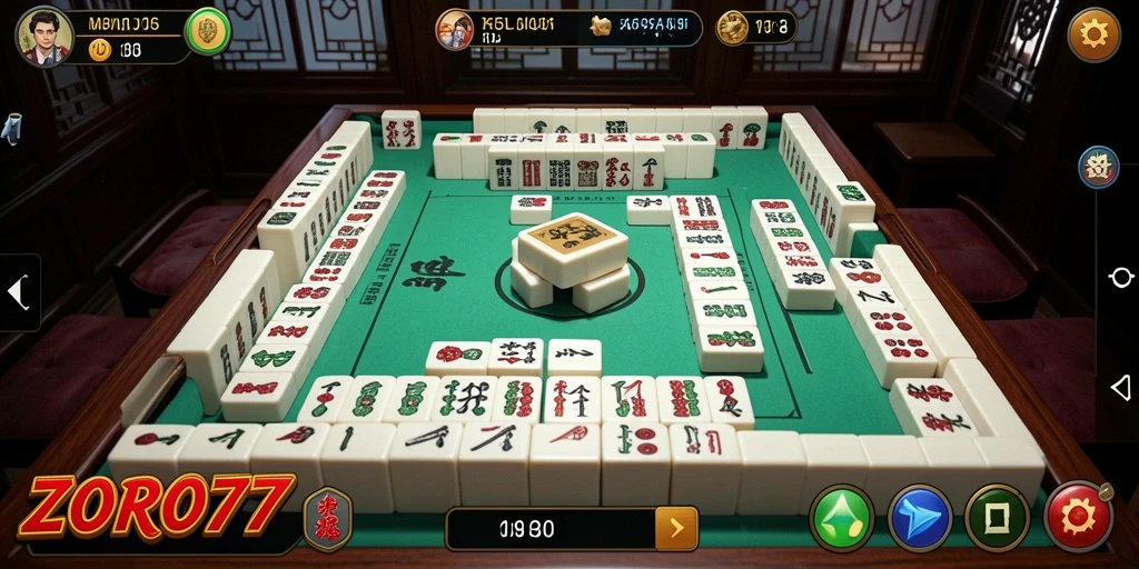 Tampilan gameplay Mahjong yang menarik dan penuh warna.